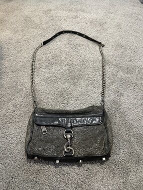 Metallic Black Chain Shoulder Bag - Rebecca Minkoff